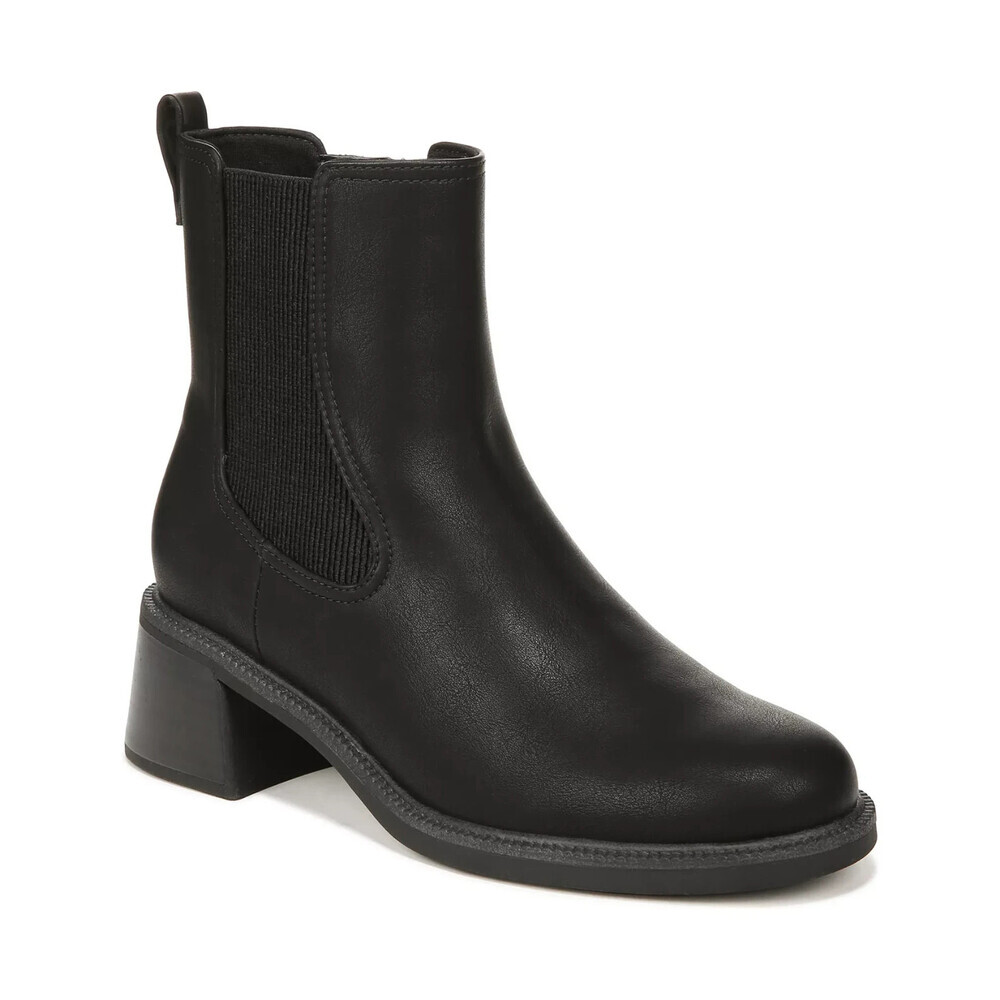 Dr. Scholl's Redux Chelsea Women's US 8.5 Black Block Heel Ankle Boots LION243